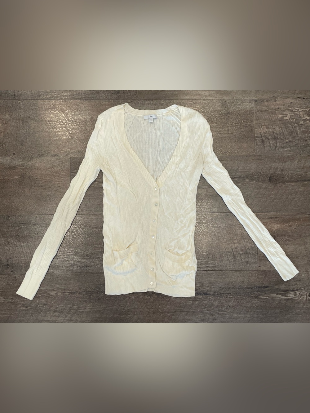 GAP Women’s Lightweight Cream Button-Front Cardigan Sweater Size XS